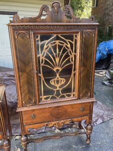 antique walnut china cabinet