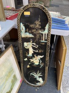 HANDCRAFTED MOTHER OF PEARL AND SHELL INLAY JAPANESE PANEL CIRCA 1920 $89